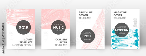 Cover page design template. Modern brochure layout. Cool trendy abstract cover page. Pink and blue g