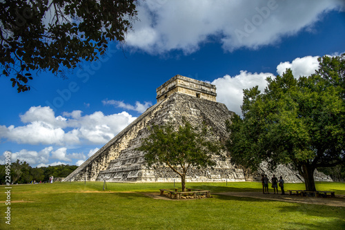 Mexico. Ancient Mayan city of Chichen Itza. Pyramid of Kukulkan
