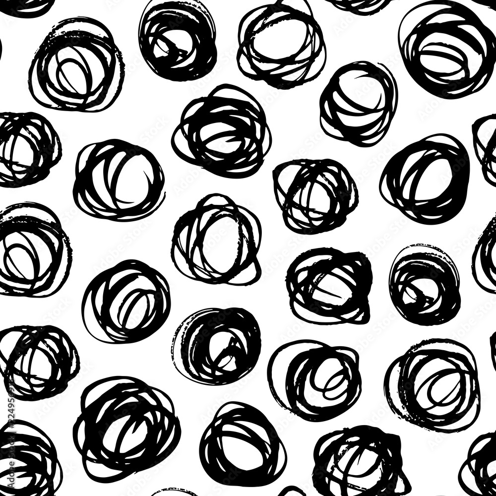 Seamless pattern with hand drawn circles. Seamless pattern with hand drawn circles.
