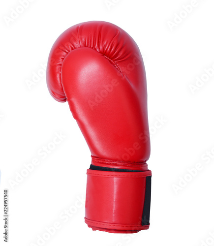 one black boxing mitts on a white background © cezarksv