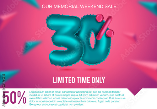 Gold glossy creative 3D vector text of sale discount price offer