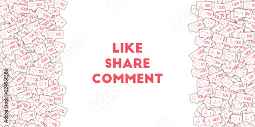 Social media icons. White concept. Falling counter comment friend notification. Right left border el