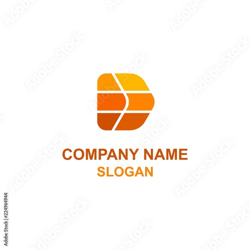Orange D letter initial logo.