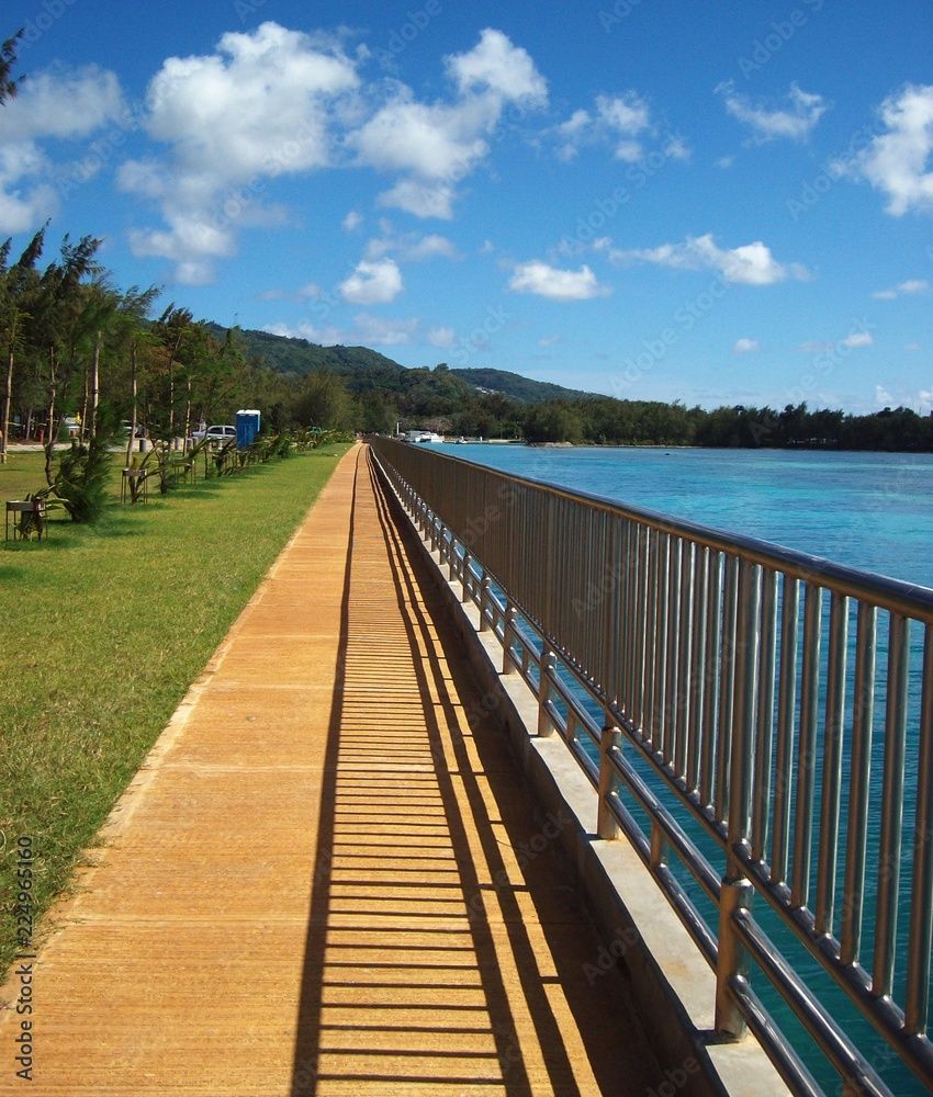 Public walkway along the beach at Smiling Cove, Saipan