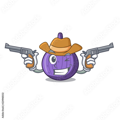 Cowboy character fig fruit for healthy lifestyle