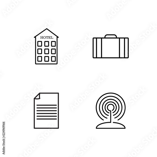 business simple outlined icons set