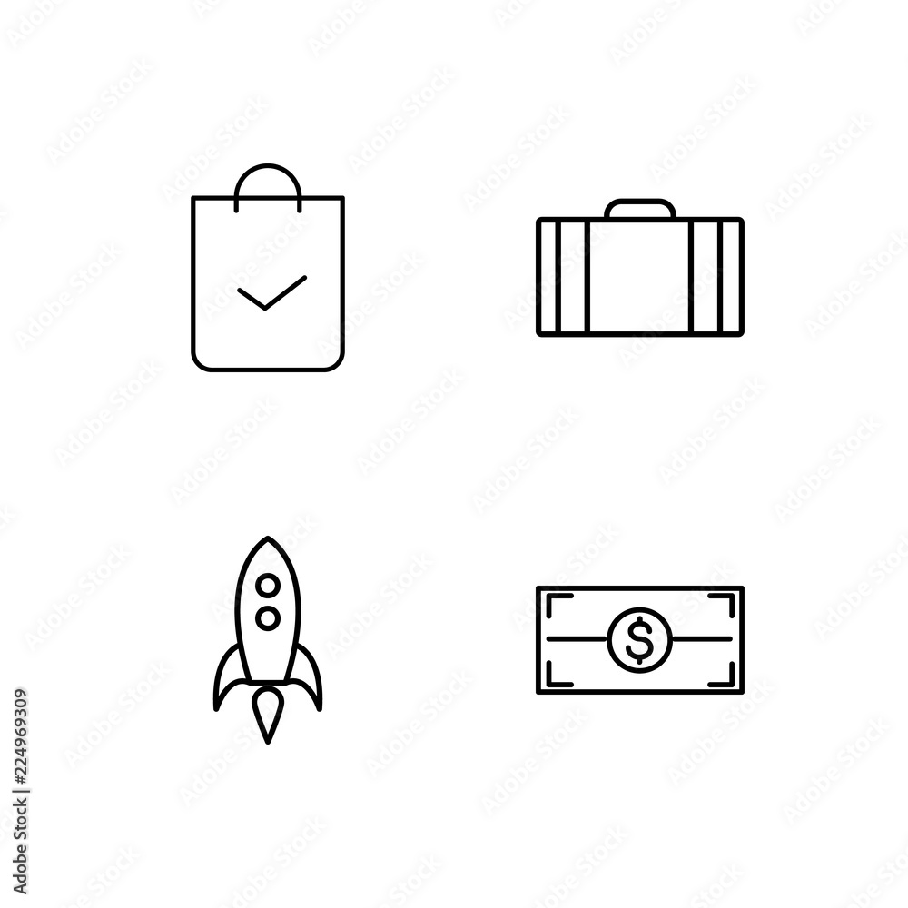 business simple outlined icons set business simple outlined icons set