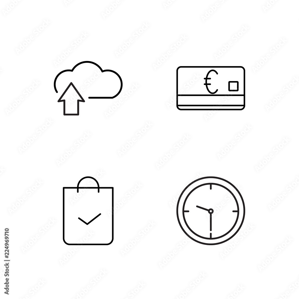 business simple outlined icons set