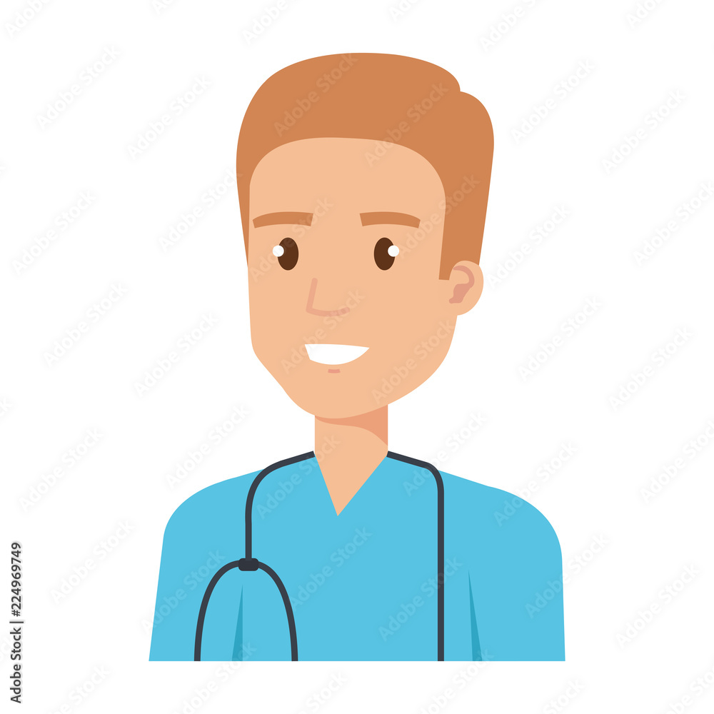 medical surgeon with stethoscope avatar character