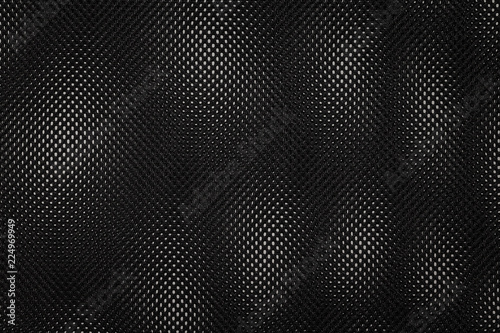 Black fabric texture. Dark textile pattern background. Detail of synthetic material.