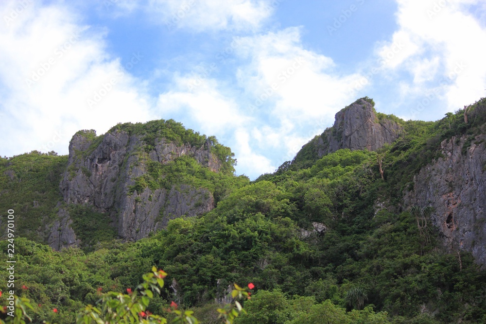 Wider shot of the Suicide Cliff in Saipan, a historical place in the Northern Mariana Islands