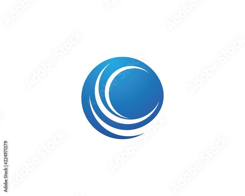 Circle Wave symbol and icon Logo Template