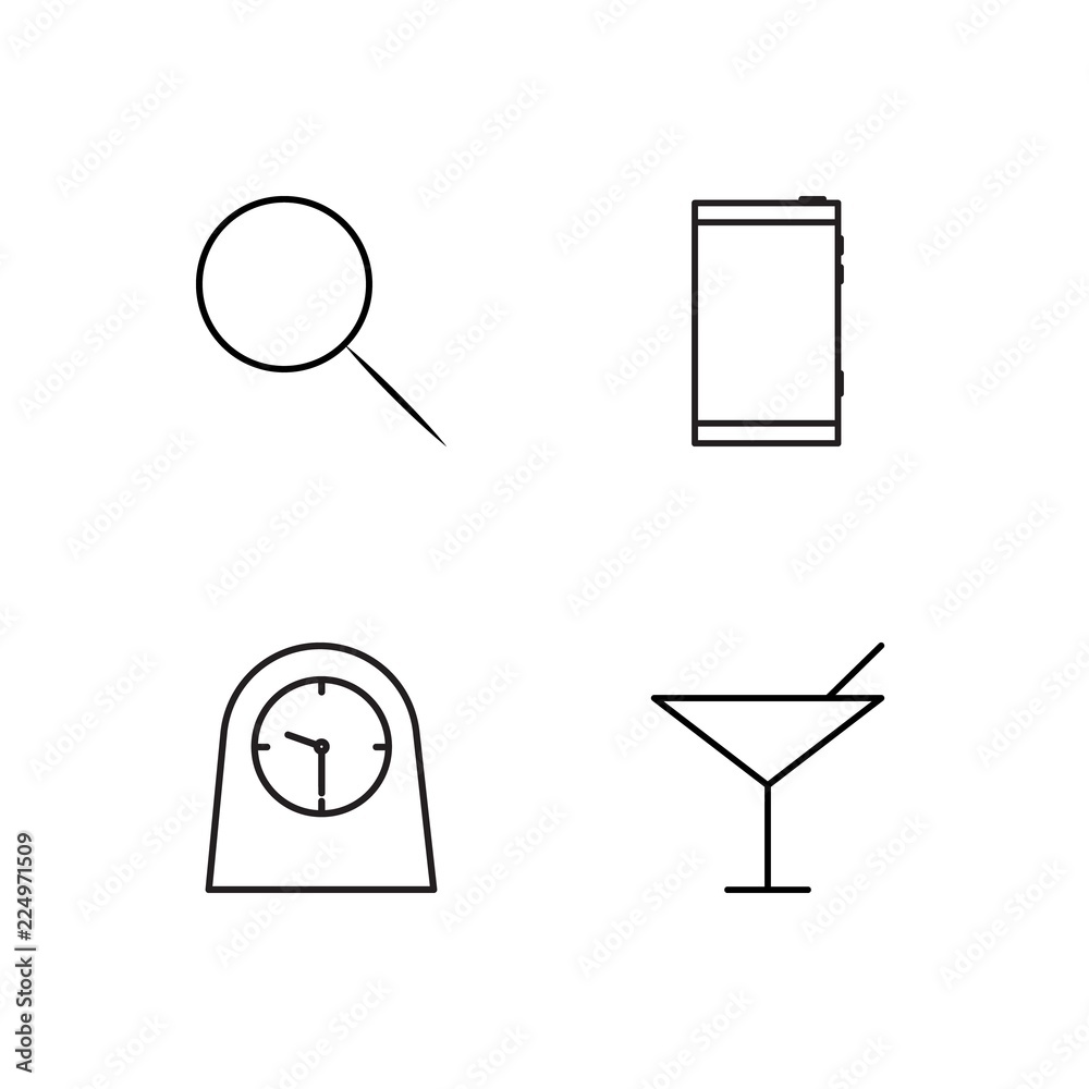 business simple outlined icons set business simple outlined icons set