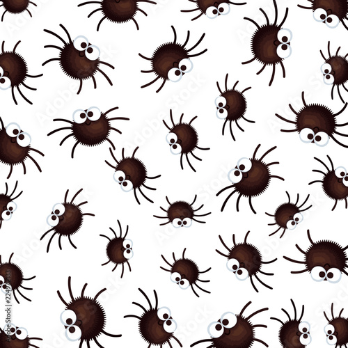 happy halloween spiders pattern background