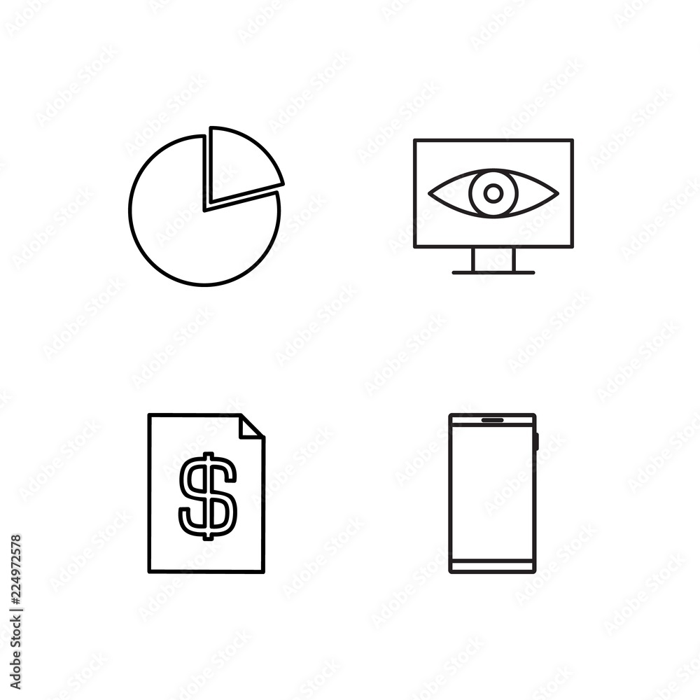 business simple outlined icons set business simple outlined icons set