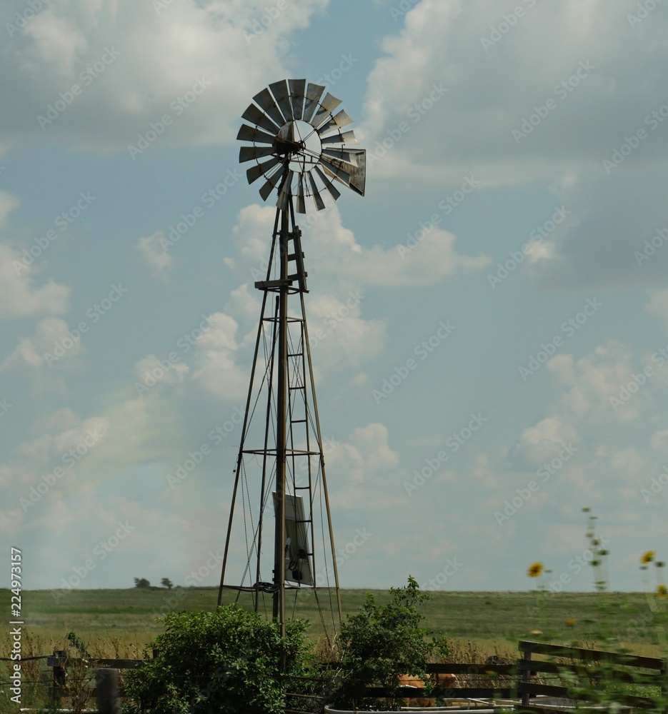 Close up of an old windmill in a farm in northern Oklahoma Close up of an old windmill in a farm in northern Oklahoma