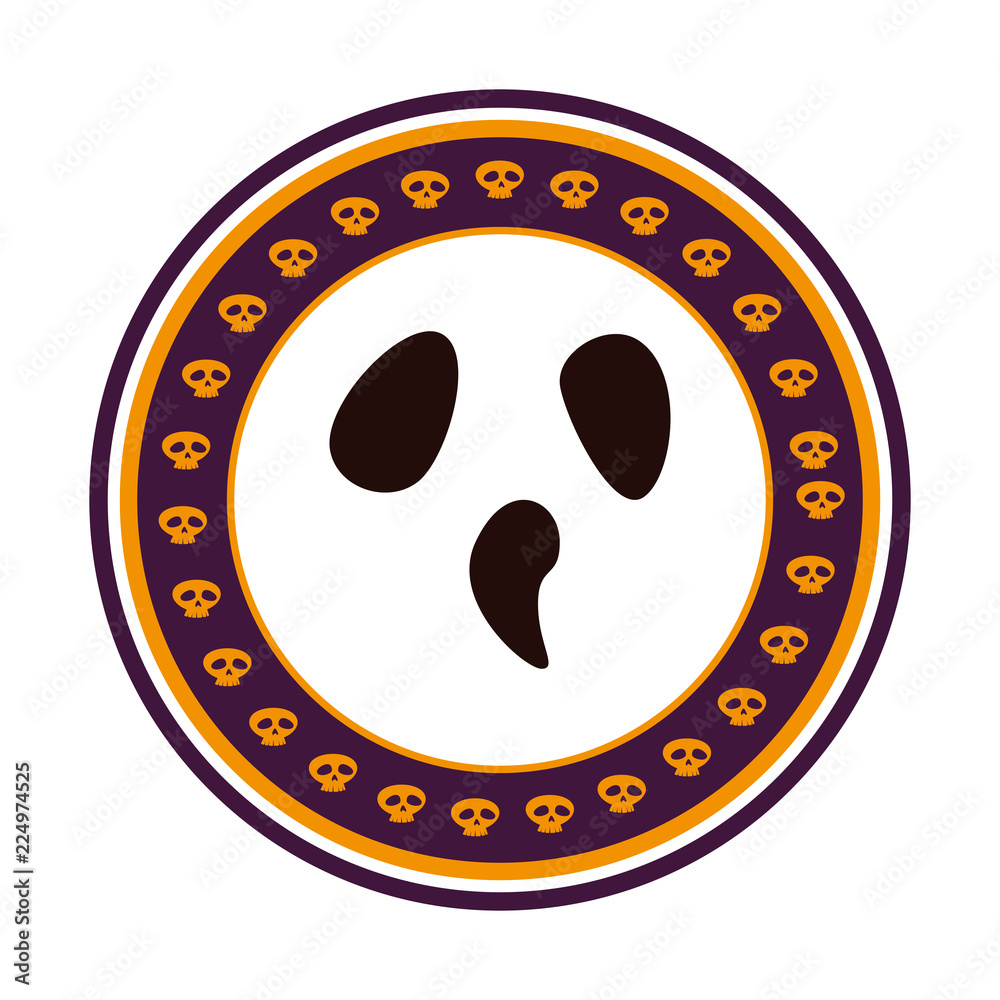 Fototapeta premium halloween face seal stamp