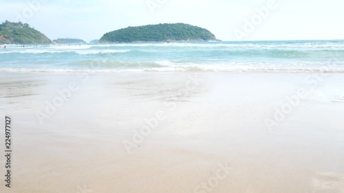 Sand Beach Holiday. Waves On The Shores. Tropical beach
