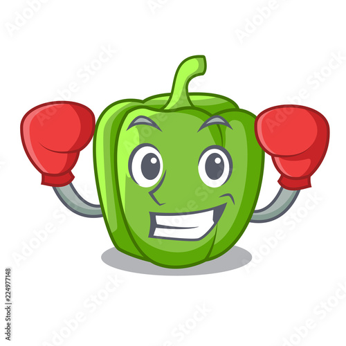 Boxing green pepper in the plate character