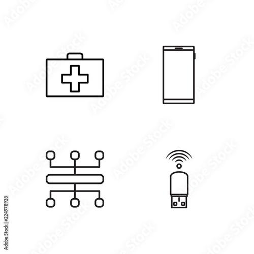 business simple outlined icons set