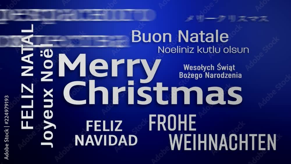 Schlagwortwolke – Frohe Weihnachten in verschiedenen Sprachen - Animation