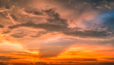 Panorama view, Soft and blurred, The beauty of the sky at sunset.