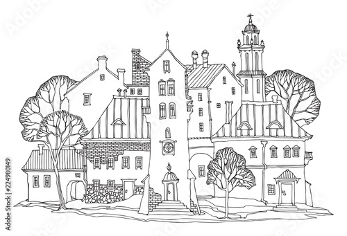 Cute hand drawn houses