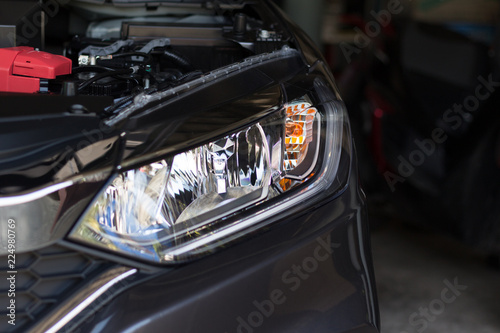 Head light of a personal car with LED light © akkalak