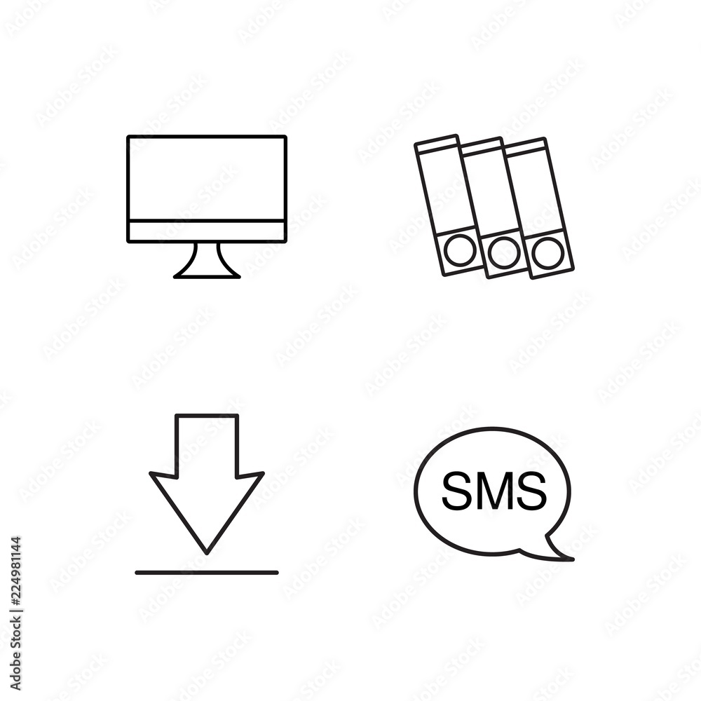 business simple outlined icons set business simple outlined icons set