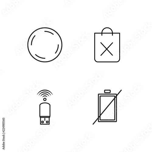 business simple outlined icons set