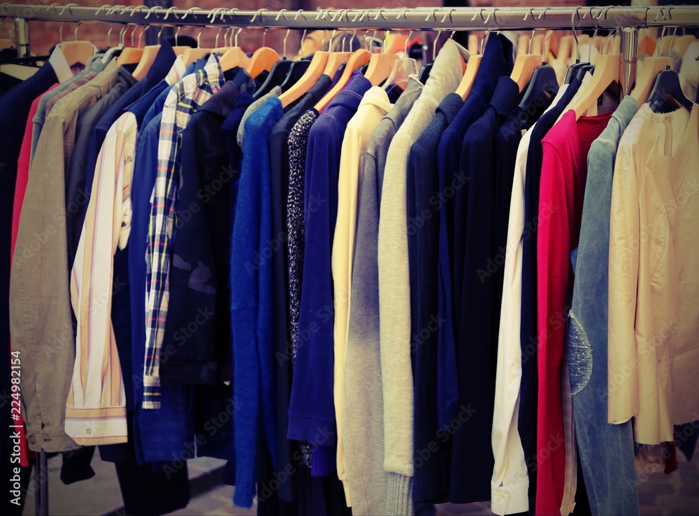 many vintage clothes for sale with vintage effect