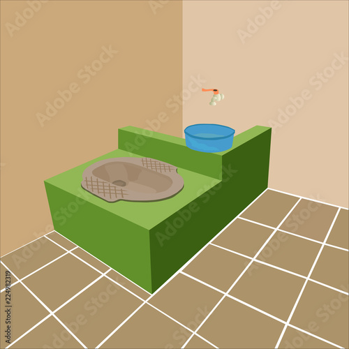 toilet in thailand isometric vector