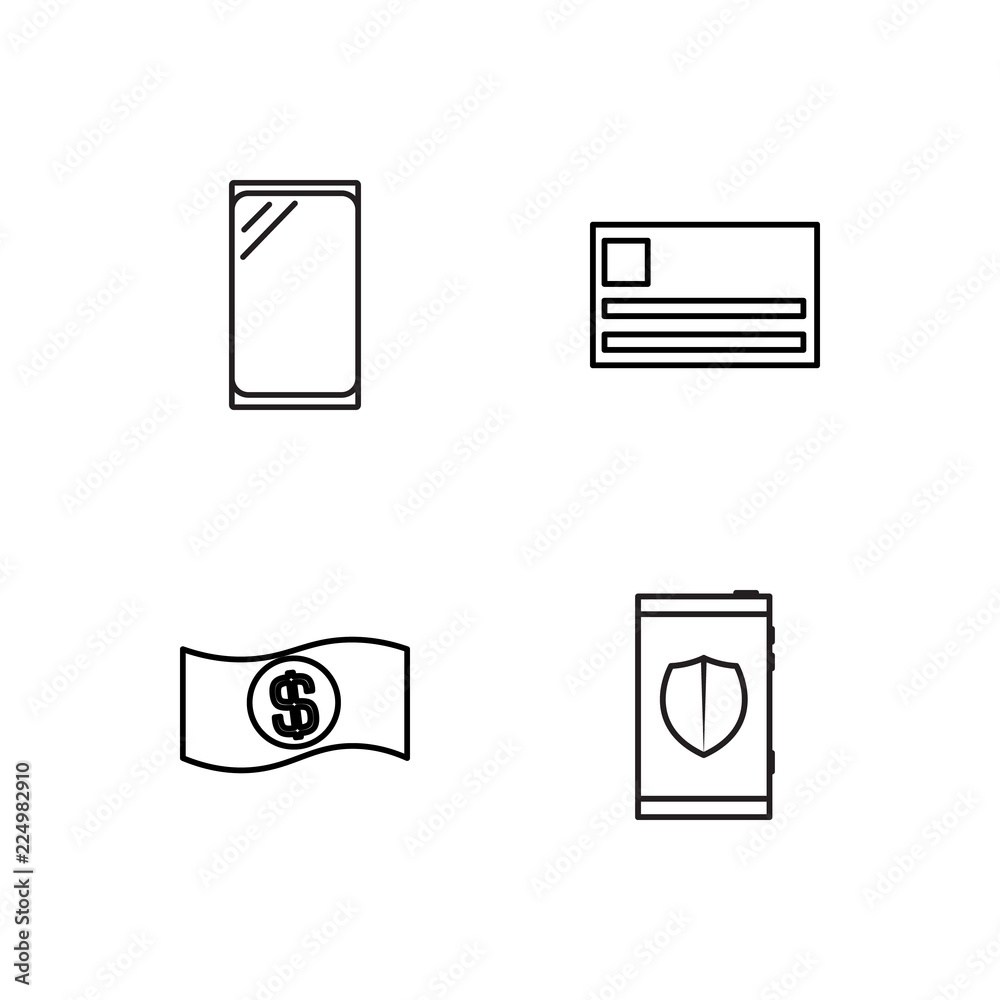 business simple outlined icons set business simple outlined icons set