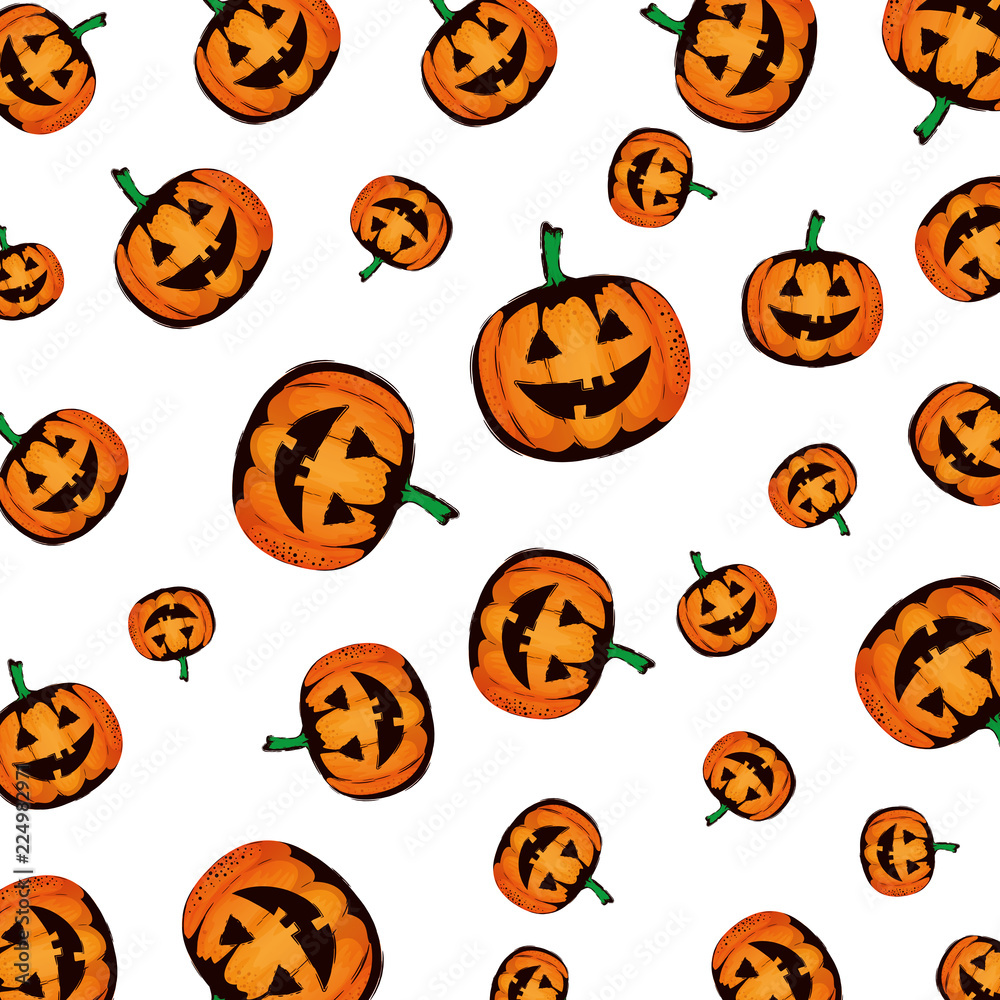 happy halloween pumpkins pattern