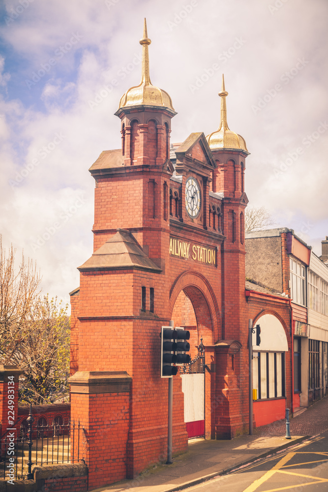 Obraz premium Gate to railway station in Douglas