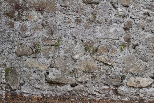 Quadro su tela Antique 19th century European stone wall background with stones of varying shape