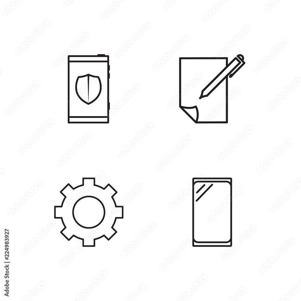 business simple outlined icons set business simple outlined icons set