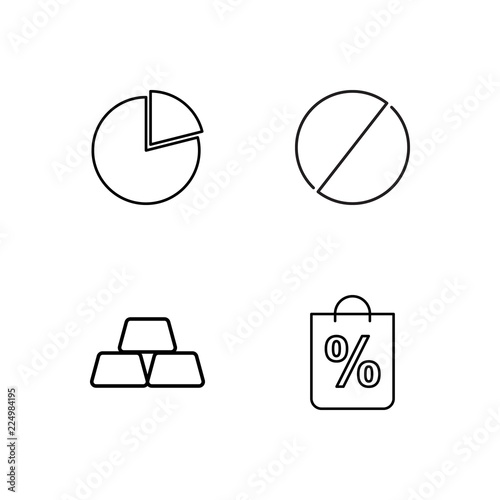 business simple outlined icons set