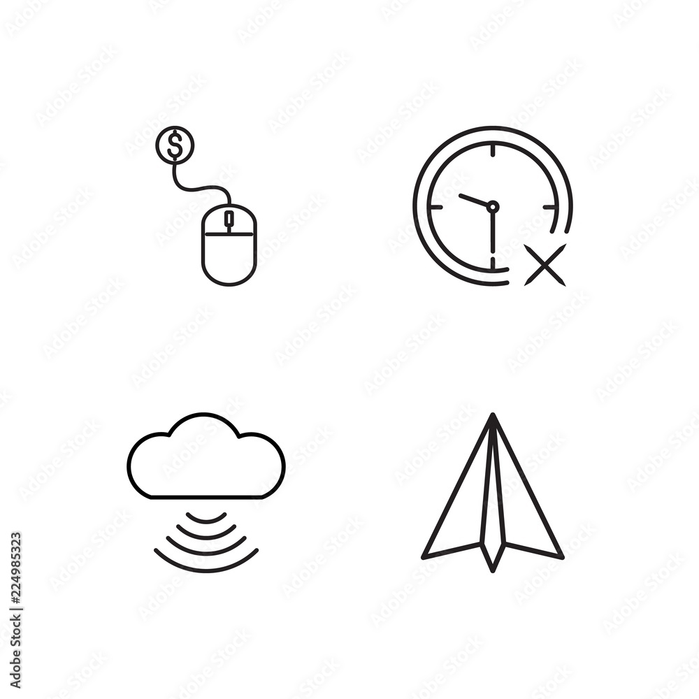 business simple outlined icons set business simple outlined icons set