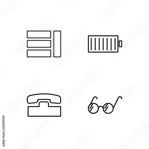 business simple outlined icons set