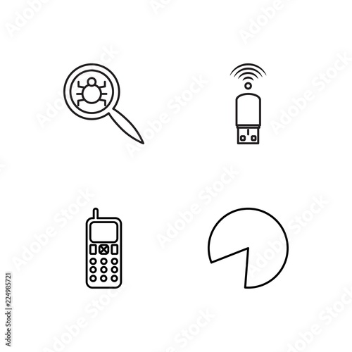 business simple outlined icons set
