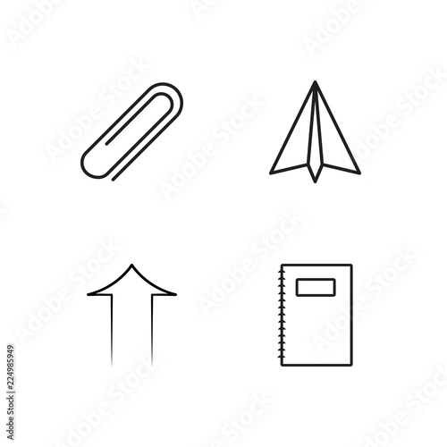 business simple outlined icons set