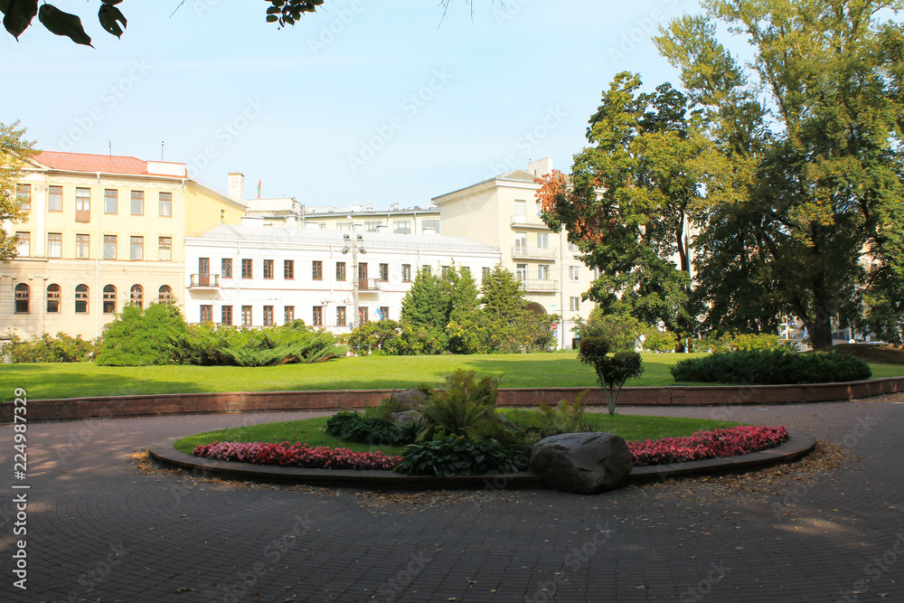 The capital of the Republic of Belarus. - Minsk city. Mikhailovsky Square.