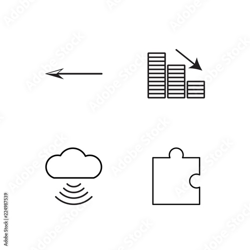 business simple outlined icons set