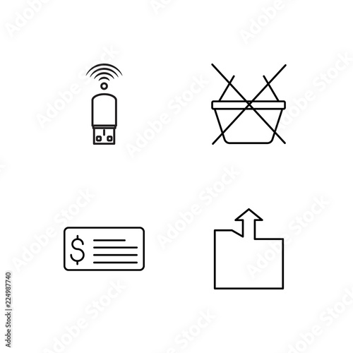 business simple outlined icons set