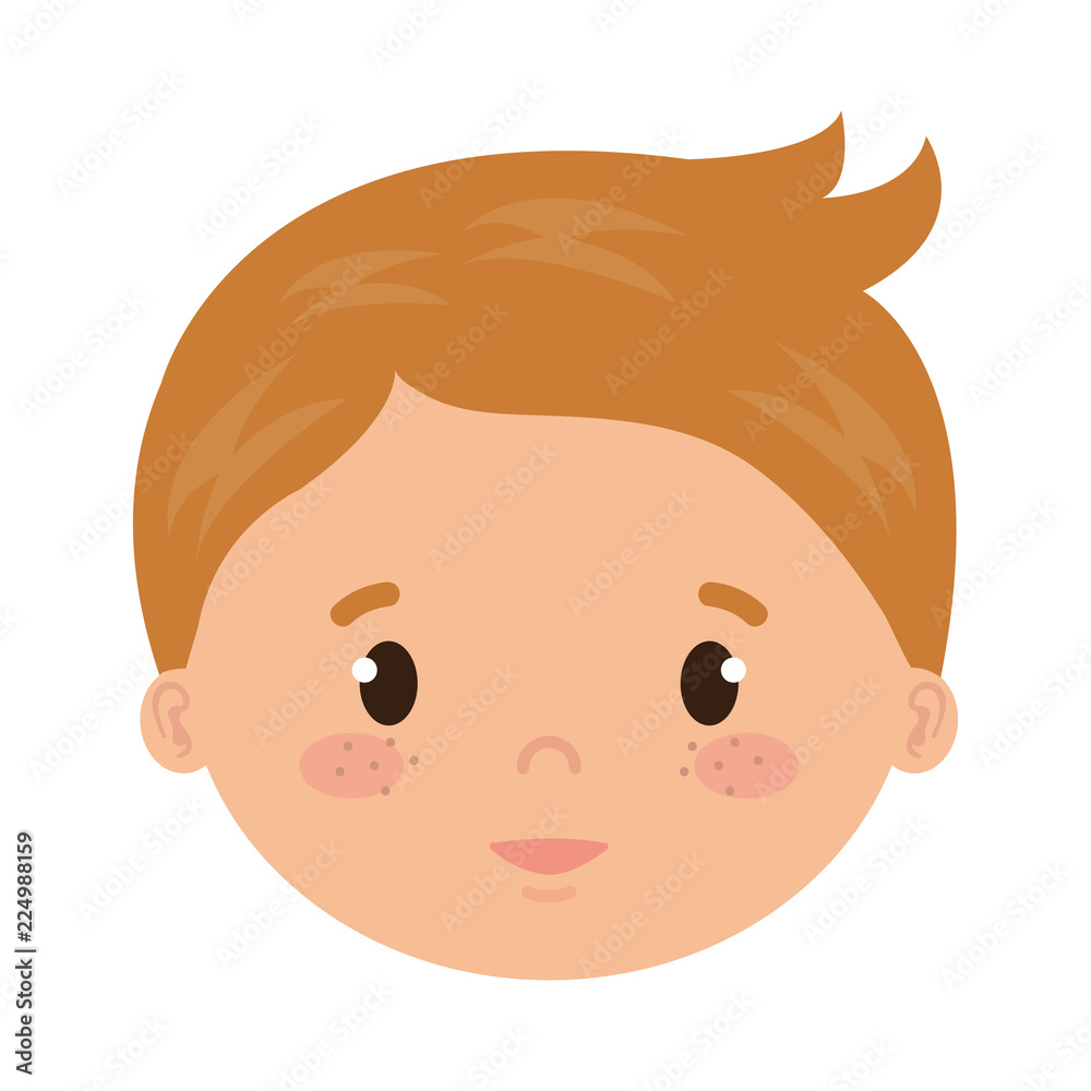 cute and little boy head character