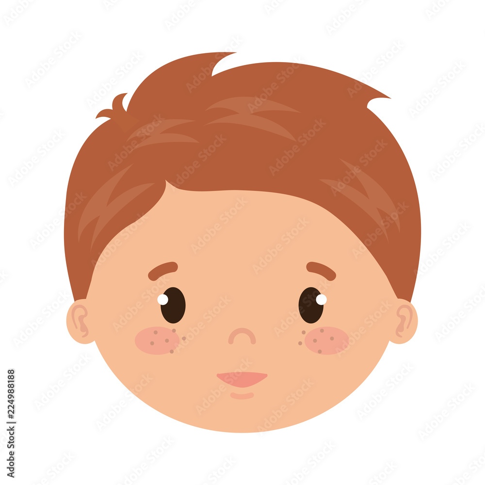 cute and little boy head character