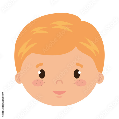 cute and little boy head character