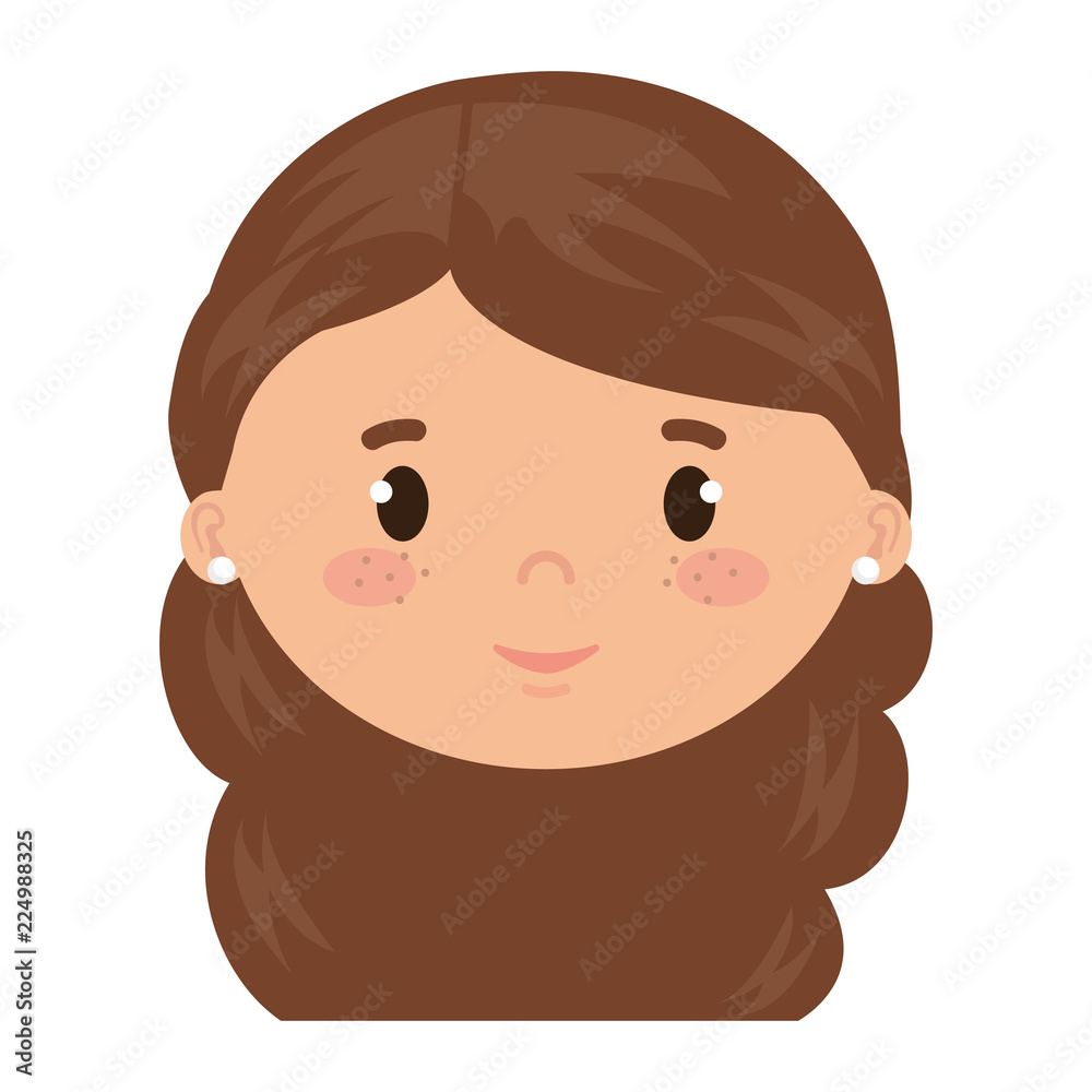cute and little girl head character cute and little girl head character