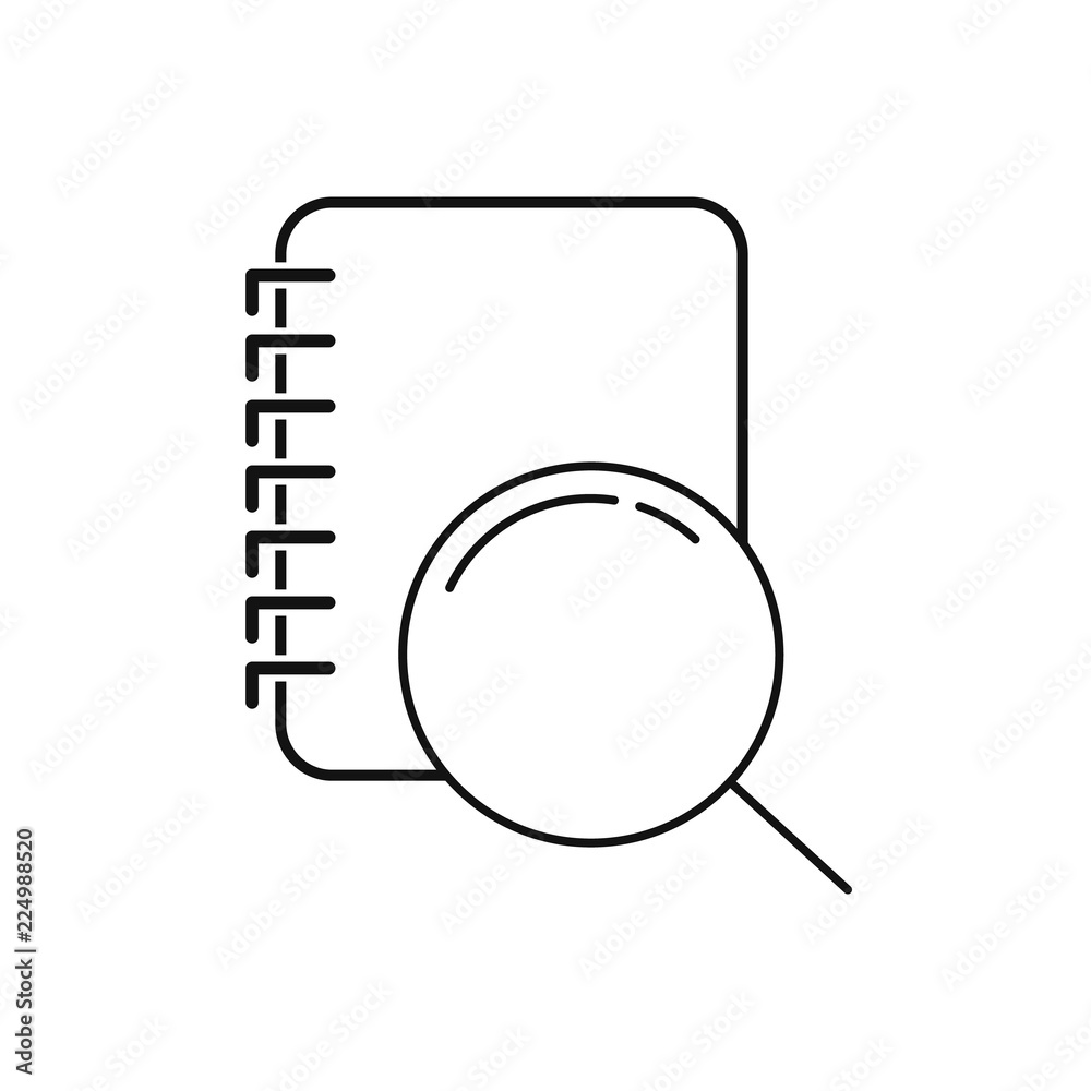 Fototapeta premium checklist search icon. Vector flat style symbol.